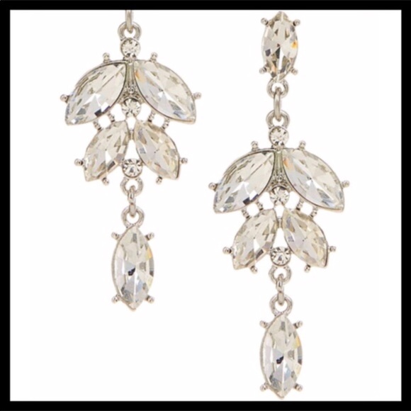 CRYSTAL MARQUISE PAVE DROP DANGLE EARRINGS A2C - Picture 4 of 8